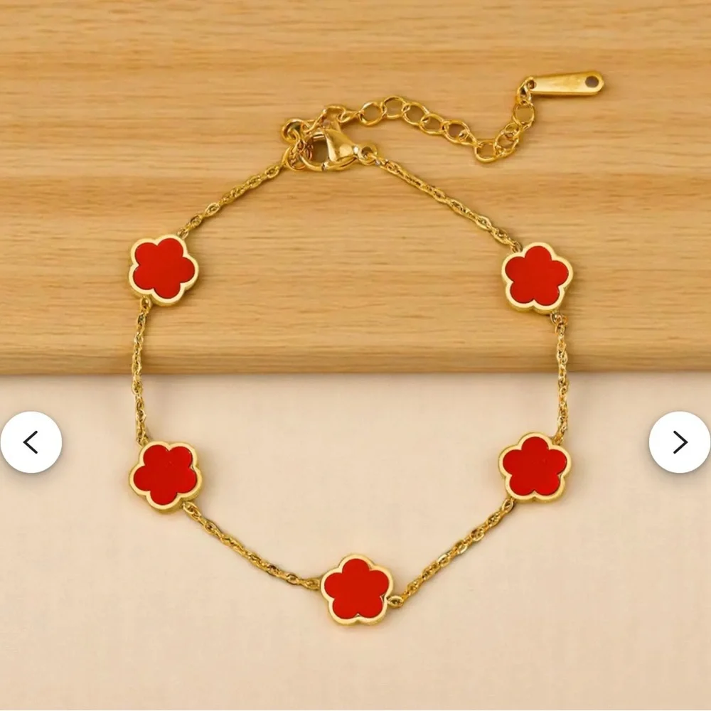 New Lucky Clover Bracelets 14K Gold Plated (Set of 4) | Various Colors